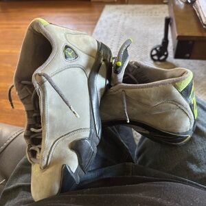 Jordan Gray and Black High-Top Sneakers with Suede Texture